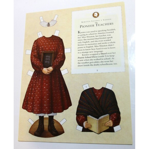 American Girl Kirsten Paper Dolls Kit Cut Out Old Fashioned Outfits Pleasant Co - Picture 5 of 13